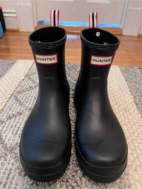 Hunter Play Black Short Rain Boots